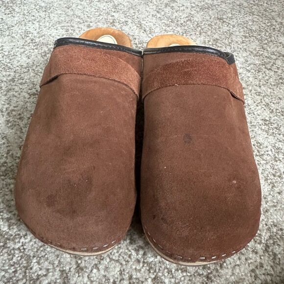 Buxa Brown Suede Women’s Clogs 38/7 - Picture 3 of 9